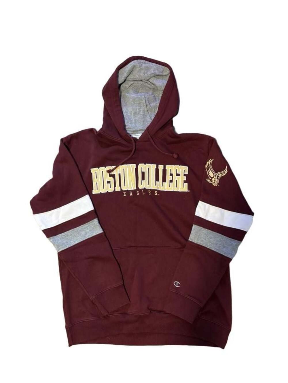 Champion Men's Boston College Eagles Maroon Contrast Hoodie
-Men’s Size Lg
